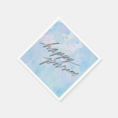 glücklicher Purpurrot in wolkenblau Serviette (Ecke)