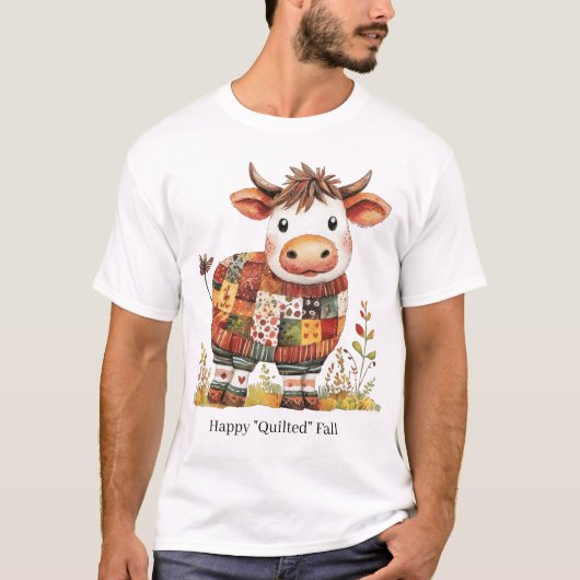 Glücklicher "Quilted" Herbst T-Shirt (Vorderseite)