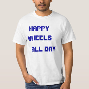 Glücklicher Rad-Fan führen vor T-Shirt