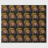 Glücklicher Rasta-Mann Rastafari Geschenkpapier (Flach)