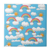Glücklicher Regenbogen Fliese (Vorderseite)