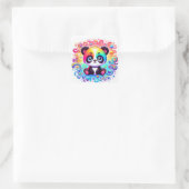 Glücklicher Regenbogen-Panda-Aufkleber Quadratischer Aufkleber (Tasche)