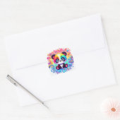 Glücklicher Regenbogen-Panda-Aufkleber Quadratischer Aufkleber (Umschlag)