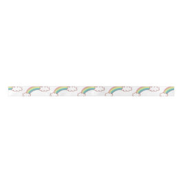 glücklicher Regenbogen Satinband