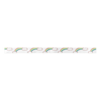 glücklicher Regenbogen Satinband