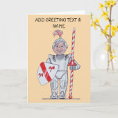 Glücklicher Ritter Karte (Gelbe Blume)