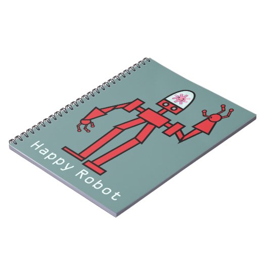 Glücklicher Roboter Notizblock (Linke Seite)