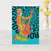 Glücklicher Rockin Geburtstag! Karte (Gelbe Blume)