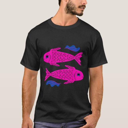Glücklicher Rosa Fisch T-Shirt (Vorderseite)