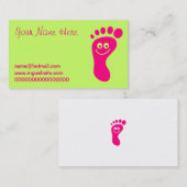 Glücklicher rosa Fuß Visitenkarte (Vorne/Hinten)