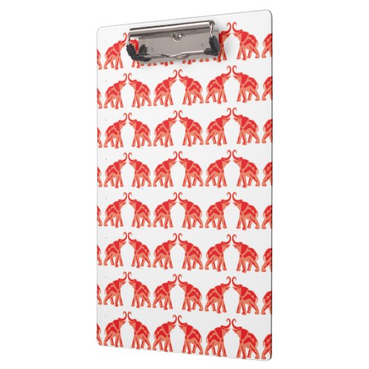 Glücklicher roter Elefant Klemmbrett (Links)