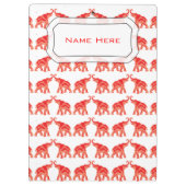 Glücklicher roter Elefant Klemmbrett (Rückseite)