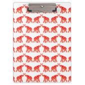 Glücklicher roter Elefant Klemmbrett (Vorderseite)