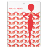Glücklicher roter Elefant Klemmbrett (Rückseite)
