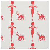 Glücklicher roter Elefant Stoff (Muster)