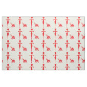 Glücklicher Roter Elefant Stoff (Fat Quarter (45,7 x 55,9 cm))