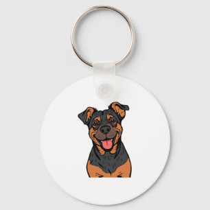 Glücklicher Rottweiler-Cartoon � Süßer und freundl Schlüsselanhänger