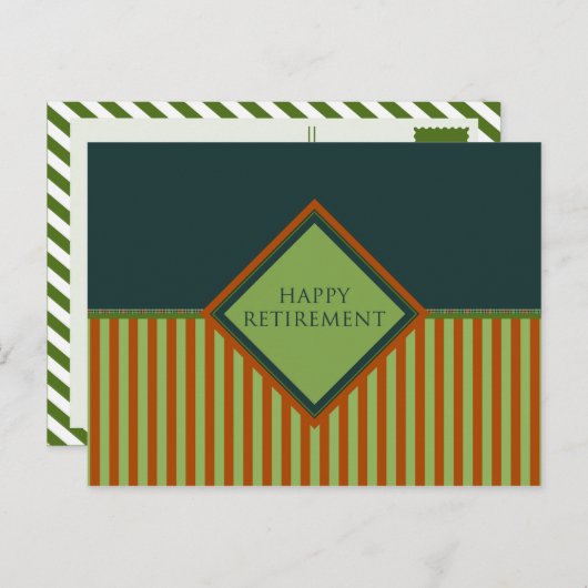 glücklicher Ruhestand (diamondStriped) Postkarte (Vorne/Hinten)