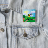 Glücklicher Ruhestand, farbenfrohes, lustiges Desi Button (Beispiel)