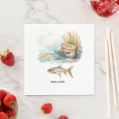 Glücklicher Ruhestand für Angler Serviette (Beispiel)