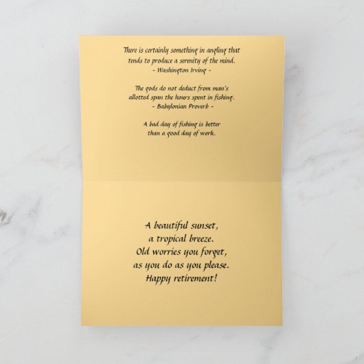 Glücklicher Ruhestand, Hawaiianer, Fischerboot Karte (Innenseite)