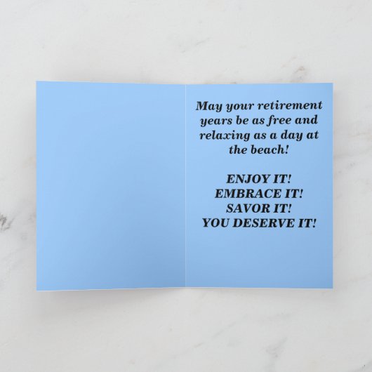 GLÜCKLICHER RUHESTAND! KARTE (Innenseite)