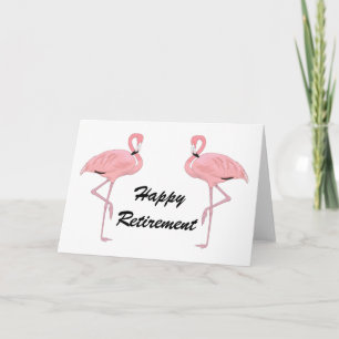 Glücklicher Ruhestand Klassische Flamingos Karte