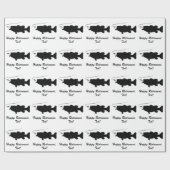 Glücklicher Ruhestand mit einem Baß in der Geschenkpapier (Flach)