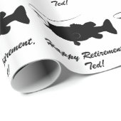 Glücklicher Ruhestand mit einem Baß in der Geschenkpapier (Rolleneckpunkt)