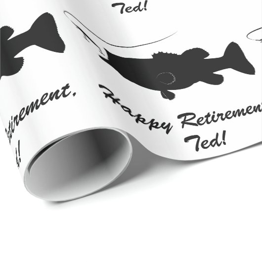 Glücklicher Ruhestand mit einem Baß in der Geschenkpapier (Rolleneckpunkt)