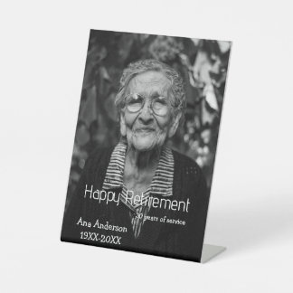 Glücklicher Ruhestand Name Foto Jahre des Dienstes Sockelschild