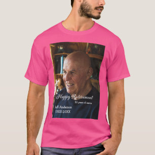 Glücklicher Ruhestand Name Foto Jahre des Dienstes T-Shirt