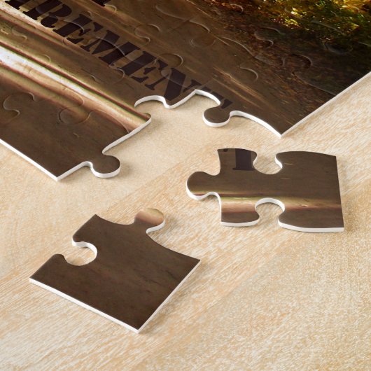 Glücklicher Ruhestands-rote Scheunen-Herbst-Straße Puzzle (Seite)