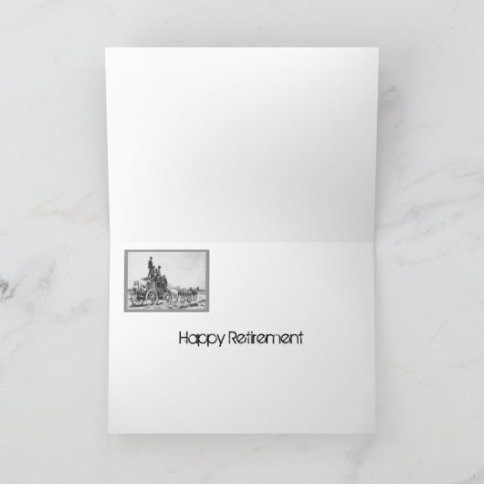 Glücklicher RuhestandVintager Stagecoach-Spaß Karte (Innenseite)