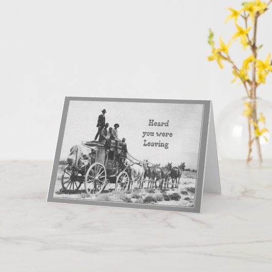 Glücklicher RuhestandVintager Stagecoach-Spaß Karte (Gelbe Blume)