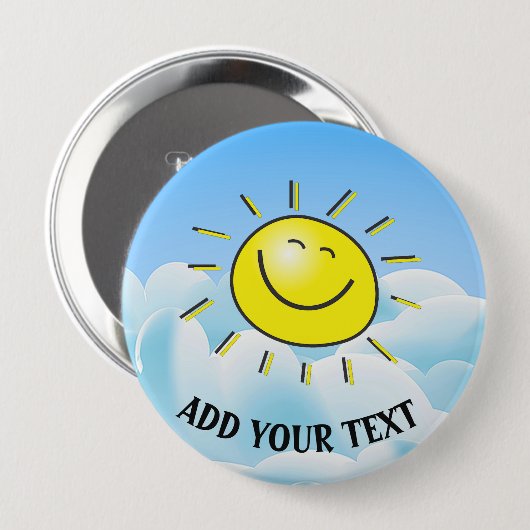 Glücklicher runder Knopf Sun Button (Vorne & Hinten)