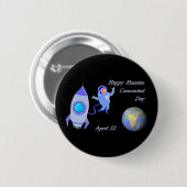 Glücklicher russischer Kosmonaut-Tag am 12. April Button (Vorne & Hinten)