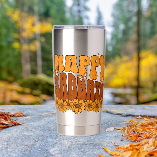 Glücklicher Sabbat Thermobecher (Außenbereich (gedreht))