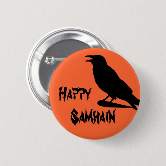 Glücklicher Samhain Knopf Button (Vorne & Hinten)