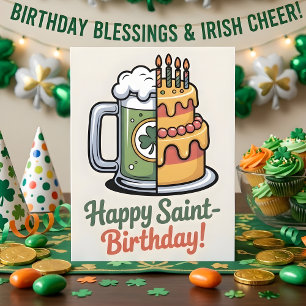Glücklicher Sankt Geburtstag Glückliche Irische Pa Feiertagskarte