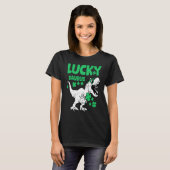 Glücklicher Saurus Dinosaurier Rex St. Patrick's D T-Shirt (Vorne ganz)