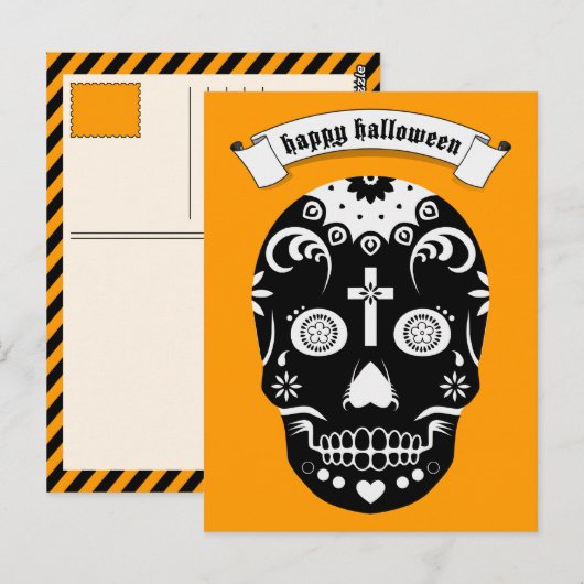 glücklicher Schädel Postkarte (Vorne/Hinten)