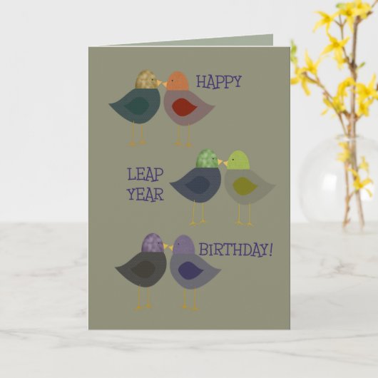 Glücklicher Schaltjahr-Geburtstag, Karte (Gelbe Blume)