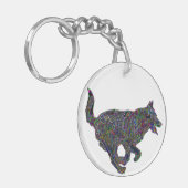 Glücklicher Schlüsselanhänger des Tierkreis-Hund | (Vorderseite links)