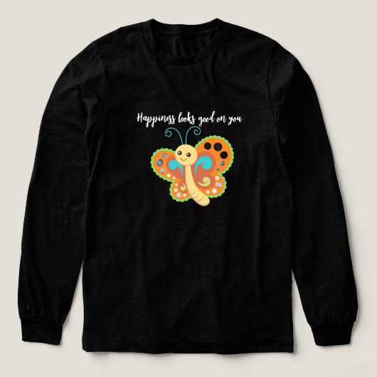 Glücklicher Schmetterling Tri-Blend Shirt (Design Vorderseite)