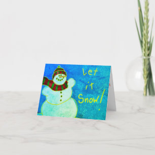 Glücklicher Schneemann Abstrakte Kunst Karte