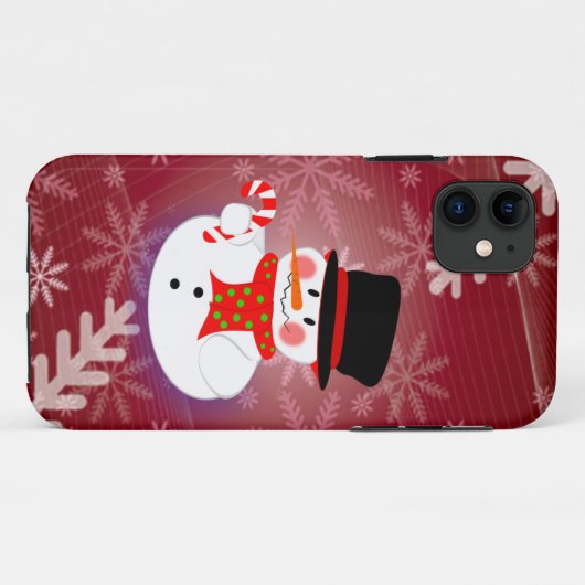 Glücklicher Schneemann Case-Mate iPhone Hülle (Rückseite (Horizontal))