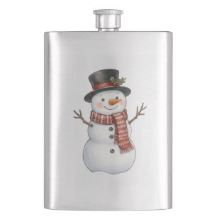 Glücklicher Schneemann Flachmann