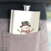Glücklicher Schneemann Flachmann (Beispiel)