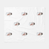 Glücklicher Schneemann Fleecedecke (Vorderseite (Horizontal))